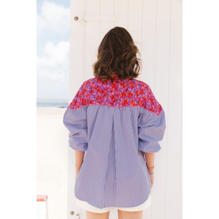 Nonante quatre purple and white blouse livraison gratuite