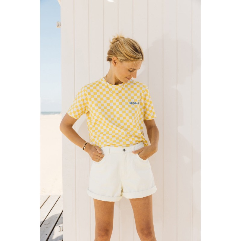 Bree Hola yellow and white t-shirt online