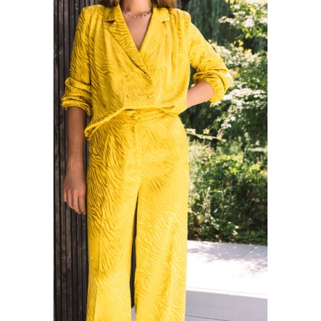 Libre yellow jacquard trousers l'évolution des habitudes 