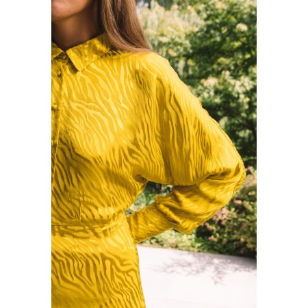 Yellow jacquard Pivert dress votre