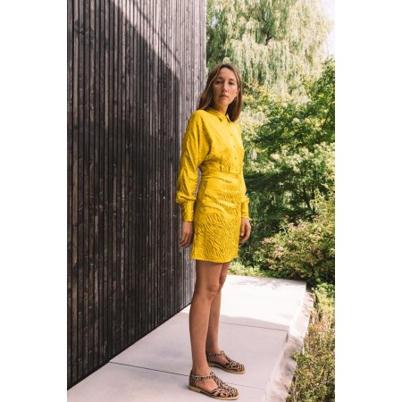 Yellow jacquard Pivert dress votre