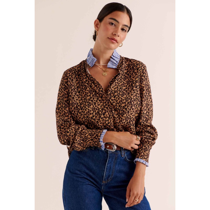 Mina leopard shirt vente chaude votre 