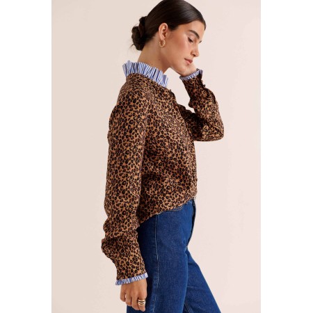 Mina leopard shirt vente chaude votre 