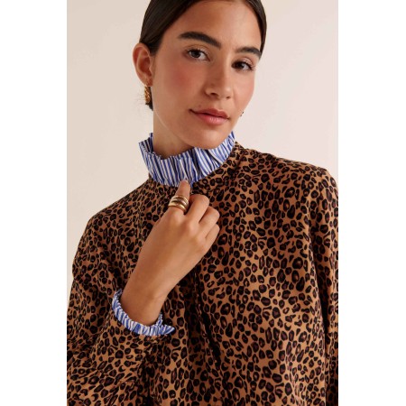 Mina leopard shirt vente chaude votre 