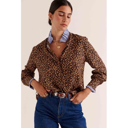 Mina leopard shirt vente chaude votre 