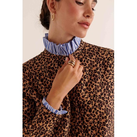 Mina leopard shirt vente chaude votre 