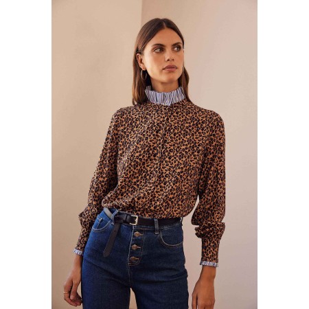 Mina leopard shirt vente chaude votre 