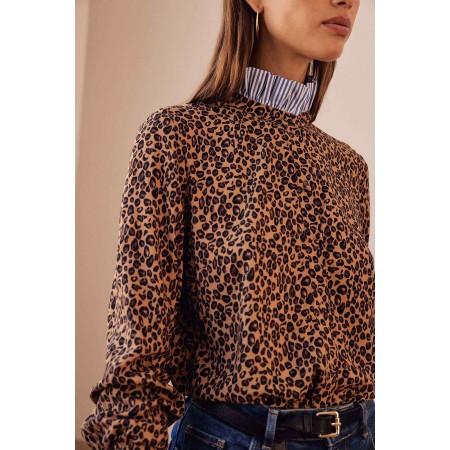 Mina leopard shirt vente chaude votre 