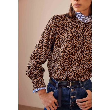 Mina leopard shirt vente chaude votre 