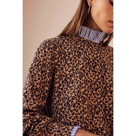 Mina leopard shirt vente chaude votre 