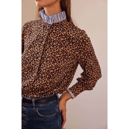 Mina leopard shirt vente chaude votre 