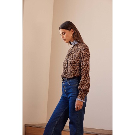 Mina leopard shirt vente chaude votre 