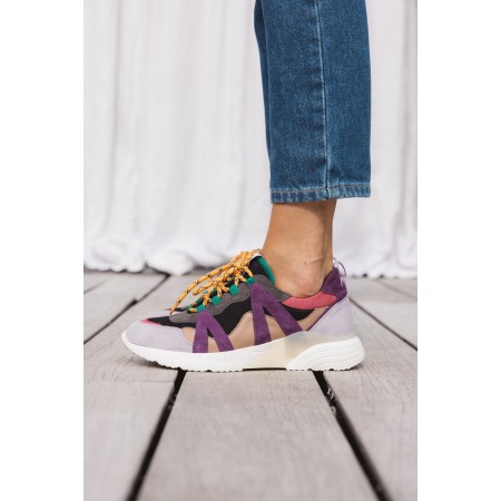 Purple and green Astor sneakers du meilleur 