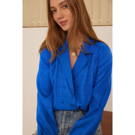 Blue jacquard Volute shirt pas chere