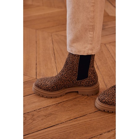 Leopard Fleuron ankle boots commande en ligne