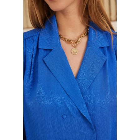 Blue jacquard Volute shirt pas chere