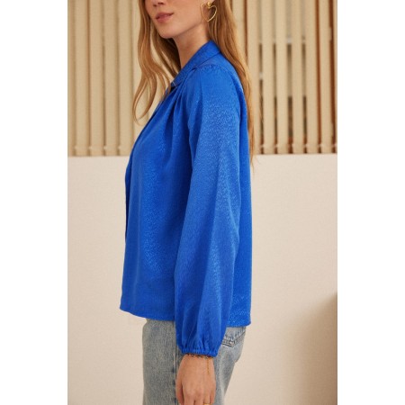 Blue jacquard Volute shirt pas chere