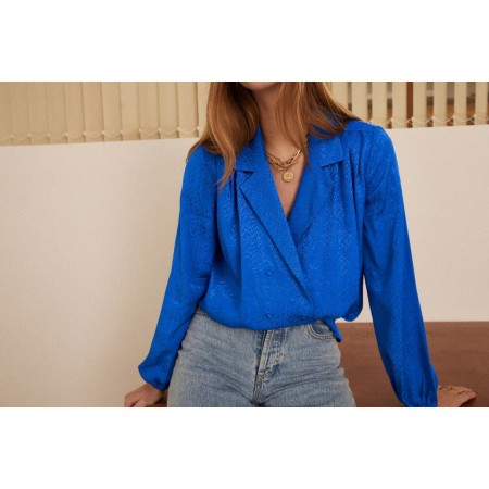 Blue jacquard Volute shirt pas chere