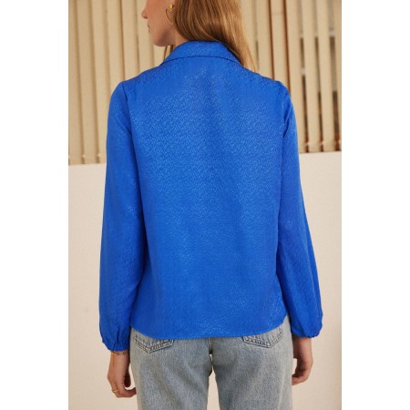 Blue jacquard Volute shirt pas chere