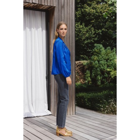 Blue jacquard Volute shirt pas chere