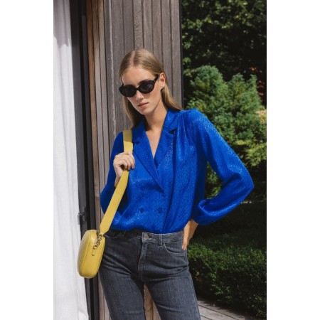 Blue jacquard Volute shirt pas chere