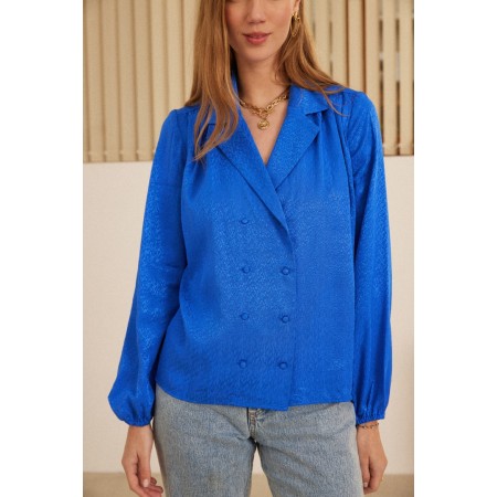 Blue jacquard Volute shirt pas chere