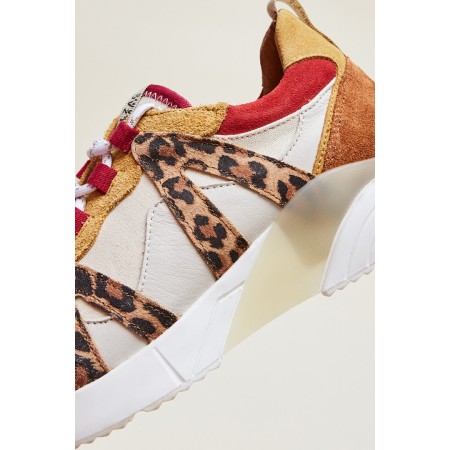 Astor camel and leopard sneakers le des métaux précieux