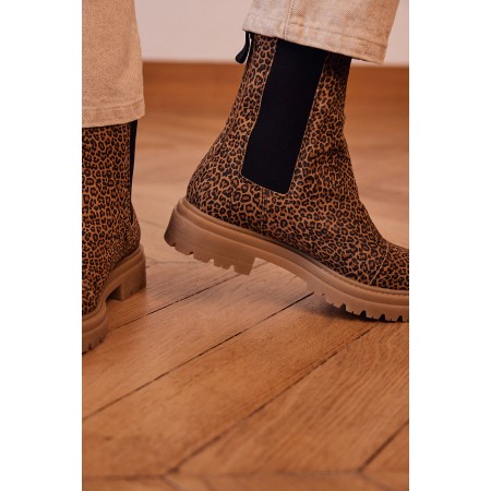 Leopard Fleuron ankle boots commande en ligne