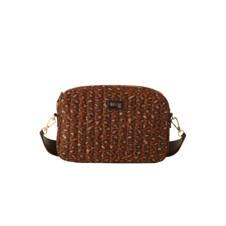 Large Caesar bag in leopard jacquard le des métaux précieux