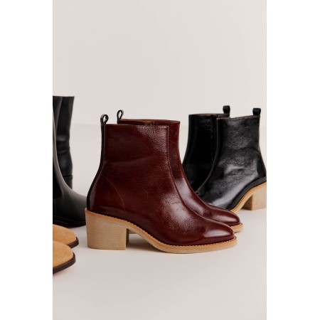 Bottines Allure vernis froissé chocolat online