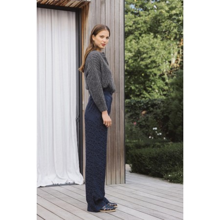 Loose Jacquard Navy Pants sélection de produits