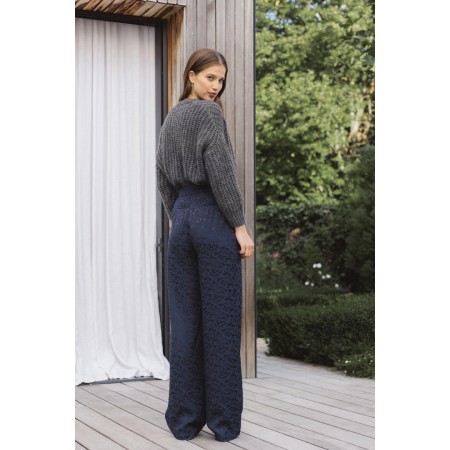 Loose Jacquard Navy Pants sélection de produits