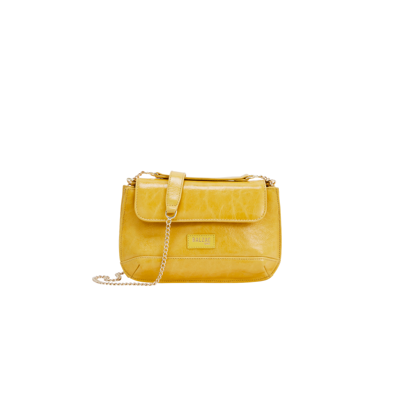 Sac Poésie vernis froissé jaune ouvre sa boutique