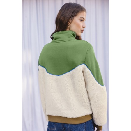 brown and green fleece mirror sweatshirt Fin de série