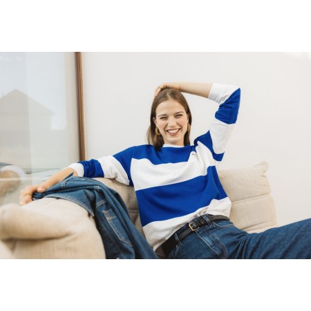 Harlow sweatshirt navy striped set s'inspire de l'anatomie humaine