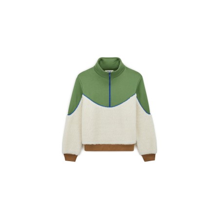 brown and green fleece mirror sweatshirt Fin de série