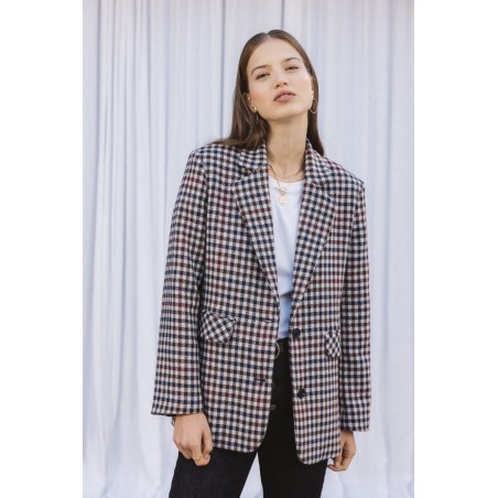 Brown checked Néo-Feuille jacket Faites des économies