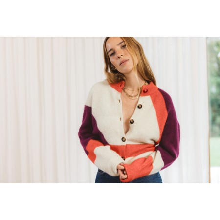 Pink, orange and yellow Passion cardigan de la marque