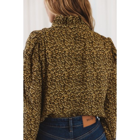 Givre neo leopard print blouse le des métaux précieux