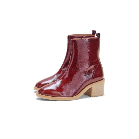 Bottines Allure vernis froissé chocolat online