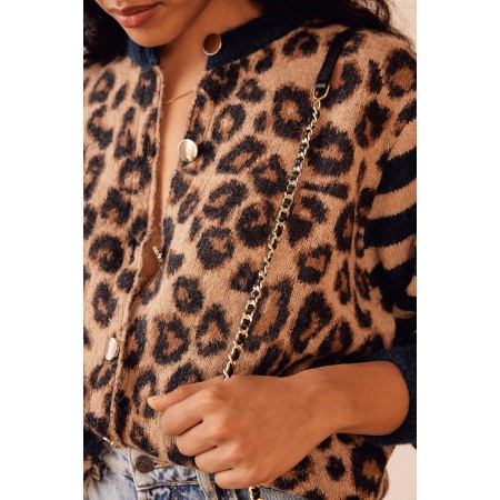 Blue and leopard striped Idole cardigan sélection de produits