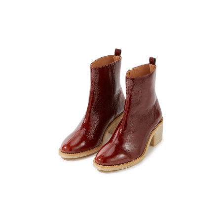 Bottines Allure vernis froissé chocolat online