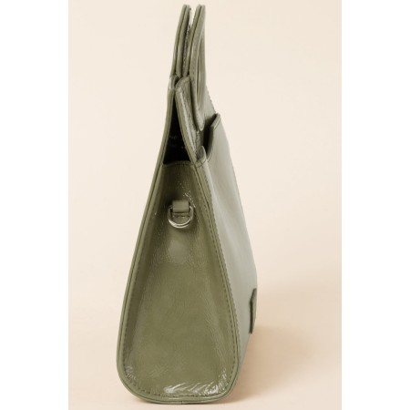 Mini bag Gaïa crinkled varnish olive Economisez 