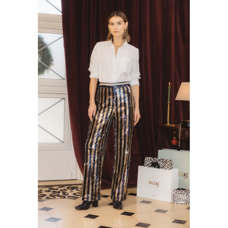 golden and navy splendor trousers Amélioration de cerveau avec