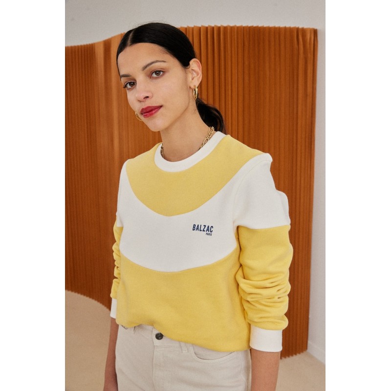 Two-tone yellow and ecru Ignace sweatshirt d'Europe débarque