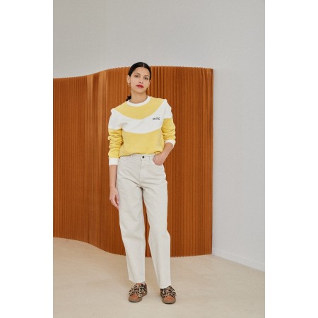 Two-tone yellow and ecru Ignace sweatshirt d'Europe débarque