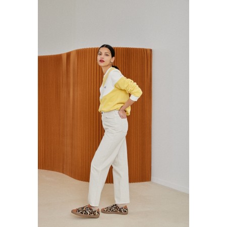 Two-tone yellow and ecru Ignace sweatshirt d'Europe débarque