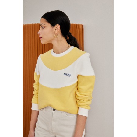 Two-tone yellow and ecru Ignace sweatshirt d'Europe débarque