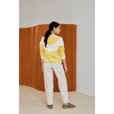 Two-tone yellow and ecru Ignace sweatshirt d'Europe débarque