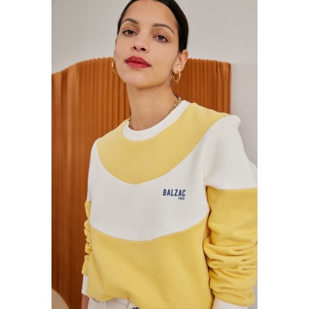 Two-tone yellow and ecru Ignace sweatshirt d'Europe débarque